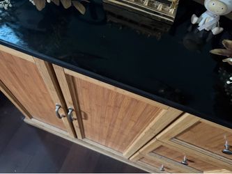 Buffet table with black marble top