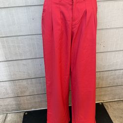 Women’s High Rise Pleated Front Straight Trousers Size Medium