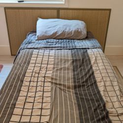 17" High Full Bed Frame, Mattress Skirt And Comforter