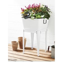 Metal White Elevated Plater 