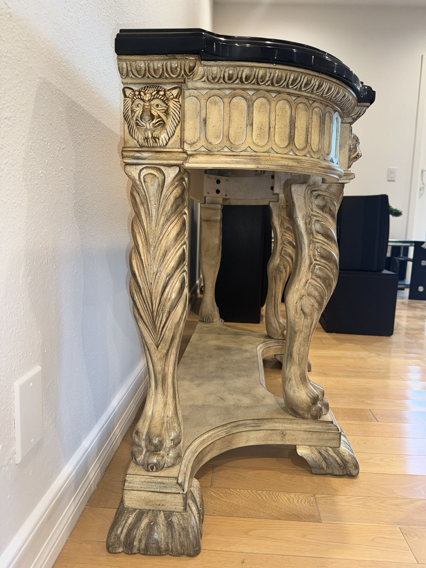 Faux Stone Marble Console Table
