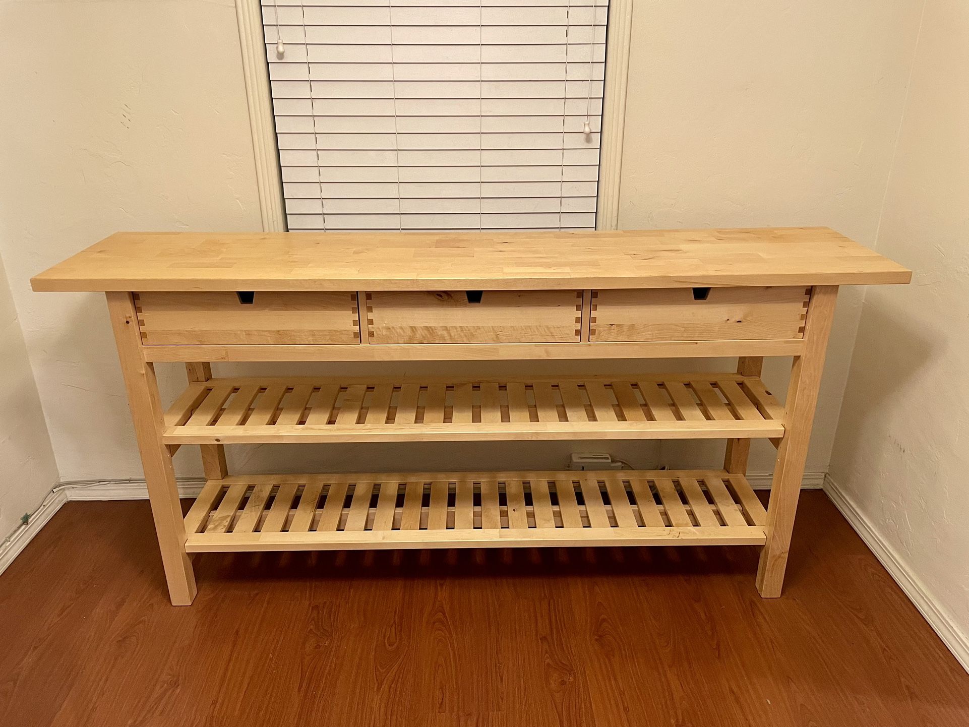 IKEA Norden Occasional Table With 3 Drawers Birch Wood (Kitchen Cart) 