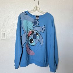 Disney Women’s Blue Large Blue Stitch Logo Graphic Size XL