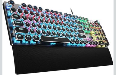 AULA F2088 Typewriter Style Mechanical Gaming Keyboard Wired,Blue Switches,Ra...