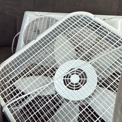 $23 For 2 Gently Used White Fans/ 1 is a Window Fan