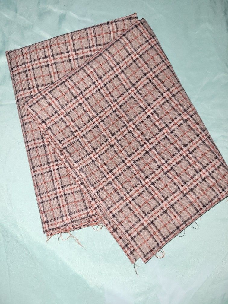 Brown Plaid Wool Fabric