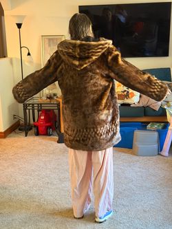 Brown Faux Fur Hooded Coat