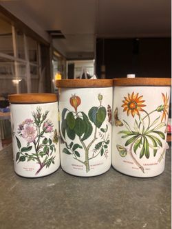 3 Portmeirion Botanic Garden ceramic canisters