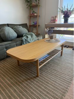 Japandi-Style IKEA LISTERBY Coffee Table - Oak Veneer (Like New)