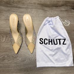 Tan and Cream Schutz Heels