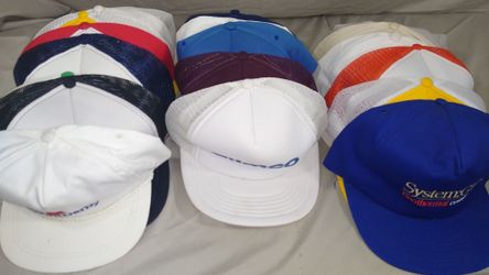 Vintage Lot of 20 Trucker Foam Snap Back, Sports Advertising Hats Caps