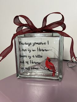 Glass Cube W/ Fairy Lights (Someone In Heaven)