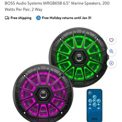 Boss Led Color Changing Marine Speakers W/ Remote