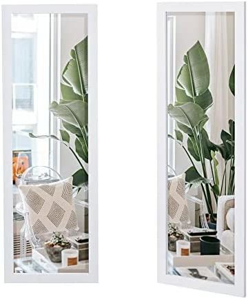 Over The Door Mirror Dressing Make Up Full Length Hanging Full Body Mirror for Bedroom, Bathroom, Dorm, Living Room, Locker Room by Naomi Home White