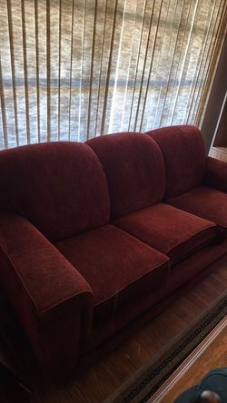 Red Fabric 3-Seat Sofabed