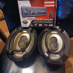 Car Stereo  And 2 Speakers 