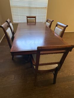 Wood Formal dining table with 6 chairs