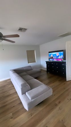 Grey Sectional L Shape Couch 