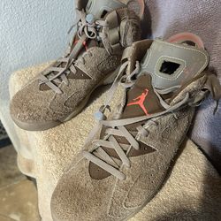 Jordan Retro 6 British Khaki Travis Scott Size 10 1/2