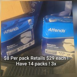 Attends Bariatric Disposable Underwear Pull On with Tear Away Seams 3X-Large, AU60, Severe, 10 Ct