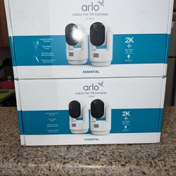 Arlo Essential Indoor Pan Tilt Security Camera 2K (2025 Release) - Wired Plug-in Power, Person Recognition, Animal Detection, Animated Preview, 1-Mont