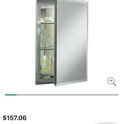 Kohler K-CB-CLR1620FS 16" x 20" Single Door Reversible Hinge Frameless Mirrored Medicine Cabinet