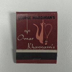 Vintage Matchbook George Mardikian's Omar Khannam's San Francisco Ca - Unstruck