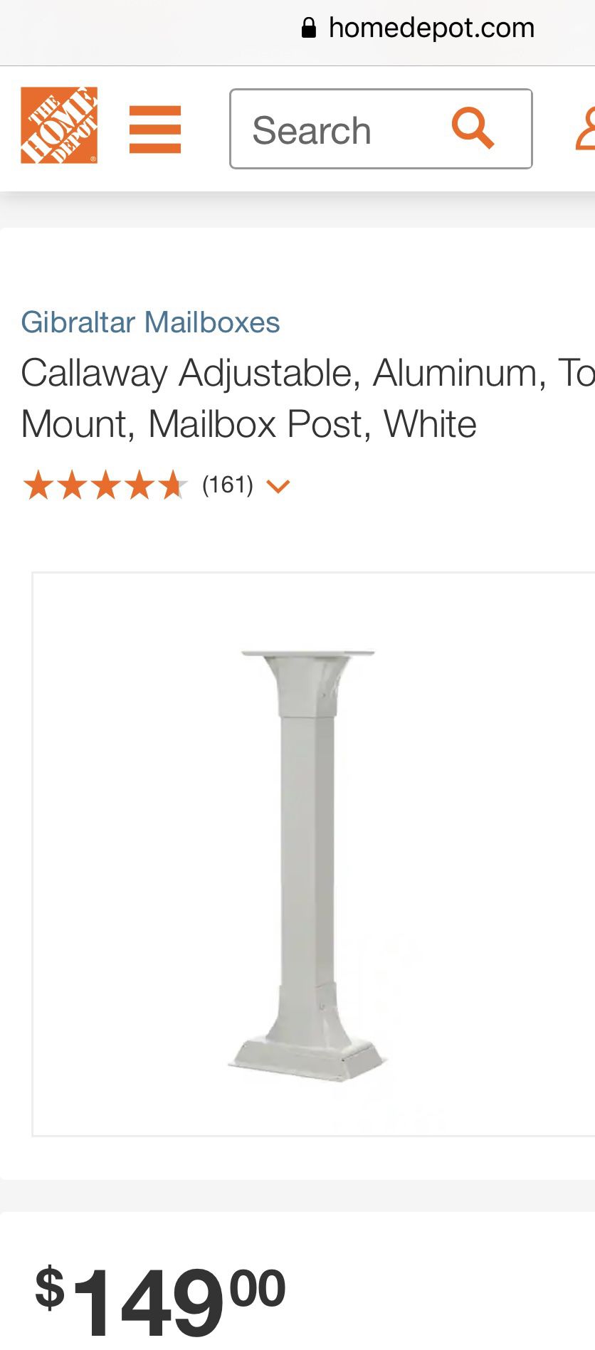 White Mount Post Mailbox 
