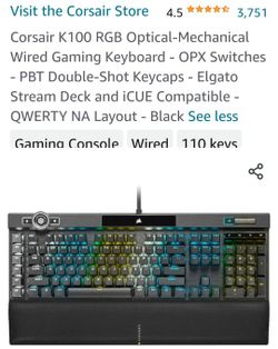Corsair K100 Rgb Optical Mechanical Wired Gaming Keyboard