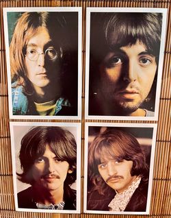The Beatles "White Album" Heavy Art Paper Reprints of All Four Beatles 3 1/2" x 5" **Mint Condition