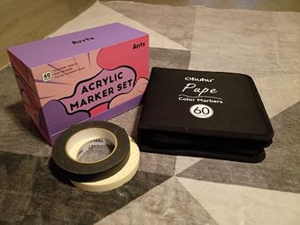 120 Art Markers + Artist Tape Bundle — Arrtx & Ohuhu — Barely Used