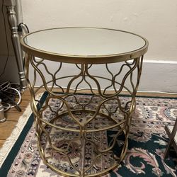 Gold Mirrored End Table