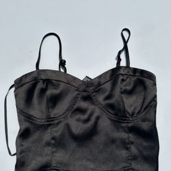Forever 21 Black S Satin Crop Top
