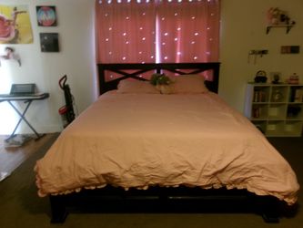 king bed frame + mattress
