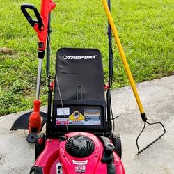 Lawnmower, Trimmer, Rake