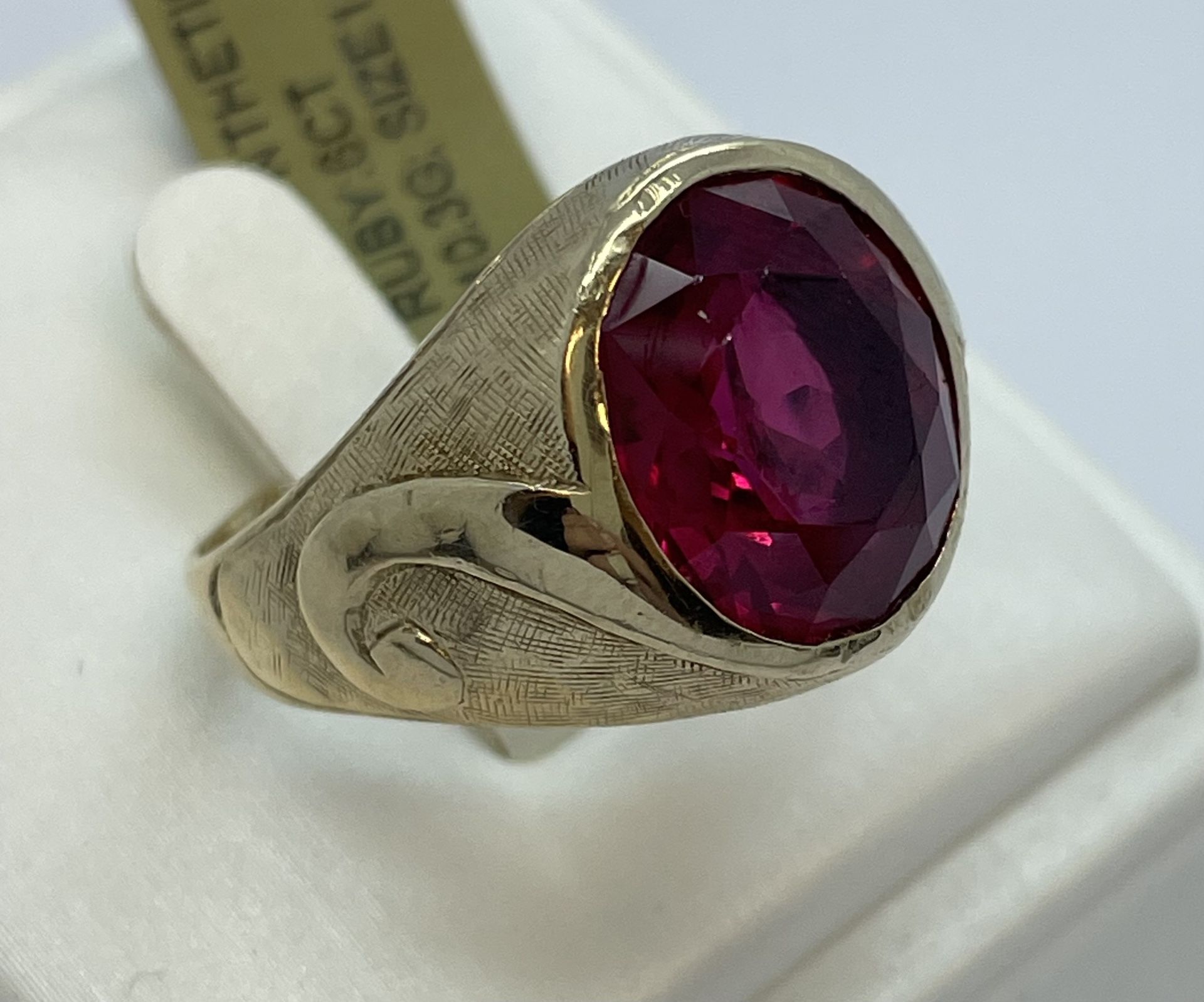 10K Gold Synthetic Ruby