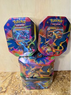 3 Pokemon Mega Charizard Tin (Mega Charizard Y)