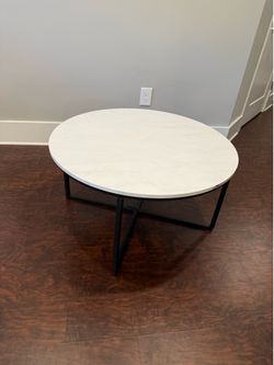 Modern Round Faux Marble Coffee Table