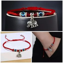 NEW Elephant Devil's Eye Animals Blue Beads Bracelet