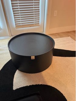 Manila Round Hammered Drum Coffee Table Black - Threshold™: Modern Luxury, No Assembly Required, Metal Frame