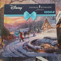 Thomas Kinkade Disney Cinderella Winter Scene 1000 Piece Puzzle