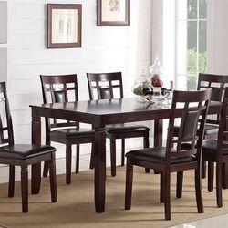 Brand New Espresso 7pc Dining Table Set