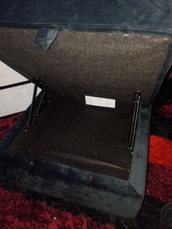 Black Suede ottoman storage