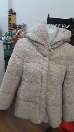 Fluffy Teddy bear Jacket, dark beige super warm size small/Medium.
