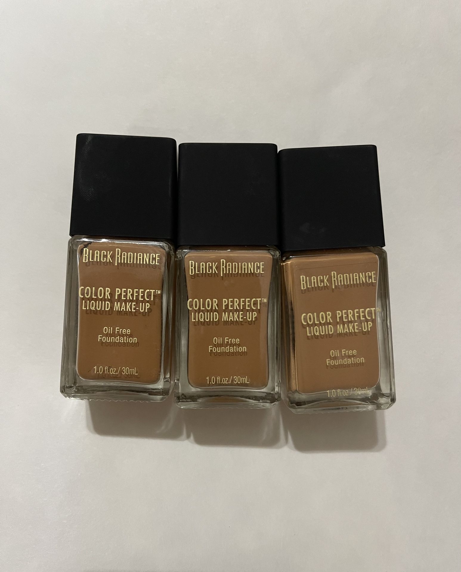 Lot of 3 Black Radiance Color Perfect Liquid Make-Up, 8417 Butter Scotch 1 Fl Oz