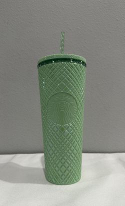 Starbucks Summer 2024 Iridescent Mint Jade Green Jeweled Tumbler