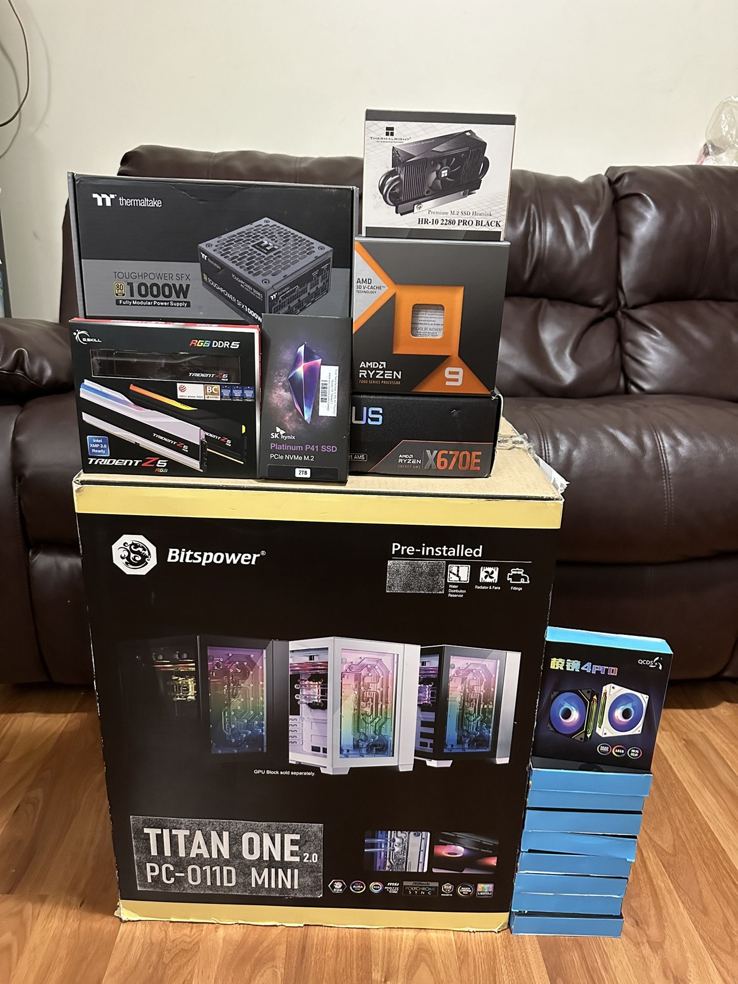 7950x3d Split water cooling gaming PC