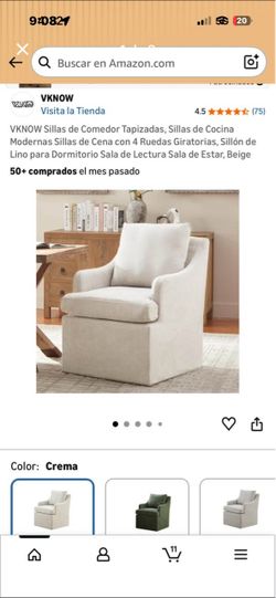 Upholstered Swivel Accent Chair – Cream