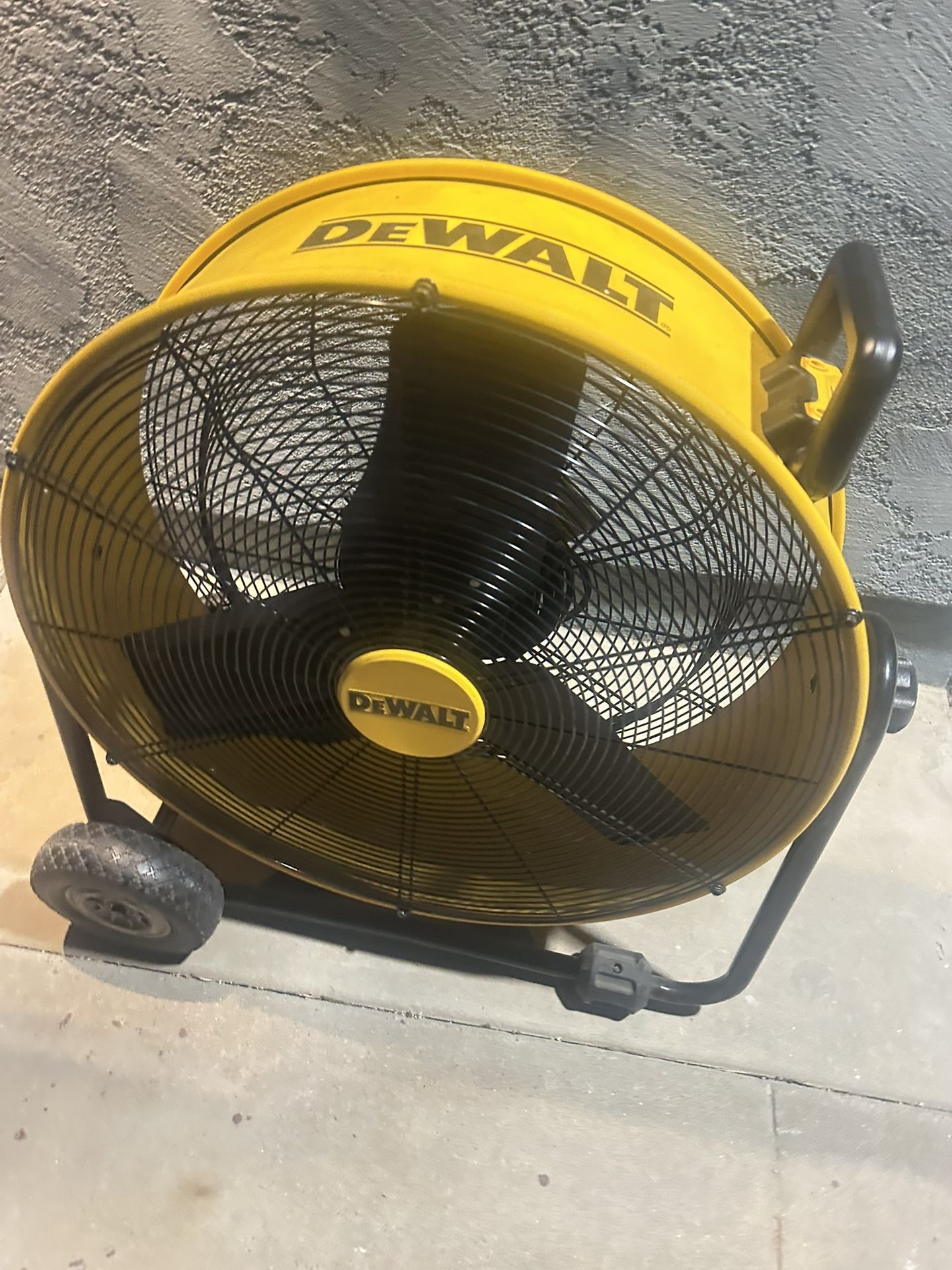 Hi my friend we have this fan for only $150 no taxes new Come check out we locate in hesperia DEWALT 24 in. Heavy-Duty Drum Fan with Extra Long 12 f
