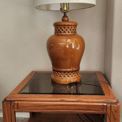 2 Glass/wood End Tables